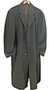 Abrigo largo Sanyo A Timeless clásico negro lana cachemir SB para hombre talla 44L - Imagen 1 de 14
