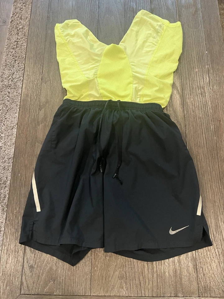 mens Nike Flex 2 In 1  Compression Shorts Running Black Volt Medium M - Image 1 of 1