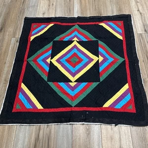 Quilt Top Unfinished 38.5”x40.5” Geometric Diamond In A Square - Picture 1 of 9