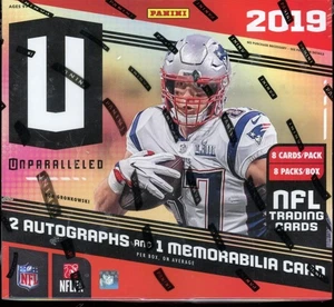 2019 PANINI UNPARALLELED FOOTBALL SEALED HOBBY BOX 8 PACKS, 8 CARD PACK (READ) - Picture 1 of 2