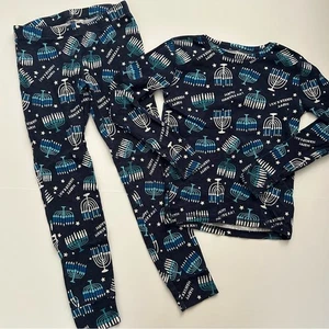 Conjunto de pijama de algodón azul marino y blanco para niños talla grande (10) - Imagen 1 de 7