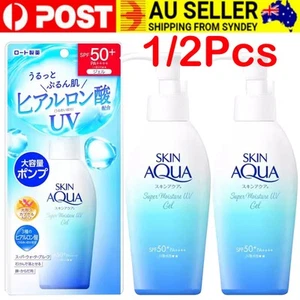 1/2X ROHTO SKIN AQUA Super Moisture UV Gel pump 140g sunscreen SPF50+ PA++++ - Picture 1 of 14