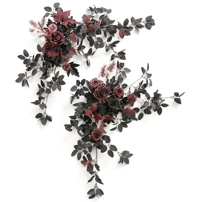 Ling's Moment 2PCS Black Arch Flowers Artificial Floral Swags Centerpieces Bu... - Image 1 of 4