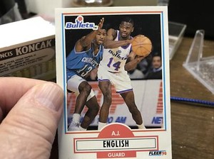 1990-91 Fleer Update Washington Bullets Basketball Card #U98 A.J. English Rookie