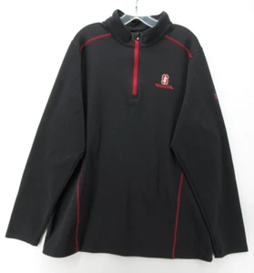 Stanford Cardinal Jacket Men XXL Black Under Armour Loose 1/4 Zip Golf Athletic - Picture 1 of 13