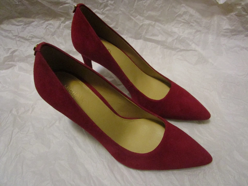 Michael Kors Women's Suede HEELS Dorothy Flex Pump Berry Sz 7m
