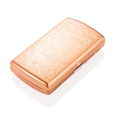 Zigarettenetui Rosegold aus Hochwertigem Stahl Zigarettenbox für Damen Zigarette - Bild 1 von 4