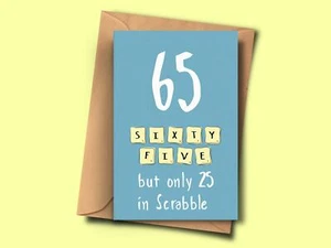 Tarjeta divertida para 65 cumpleaños suegra madrastra tío papá abuela hermano - Imagen 1 de 1