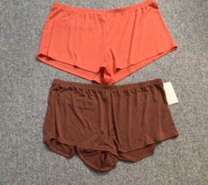 Womens Stars Above 2 Pairs Sleep Lounge Shorts Brown Orange - Size 2XL - Picture 1 of 5