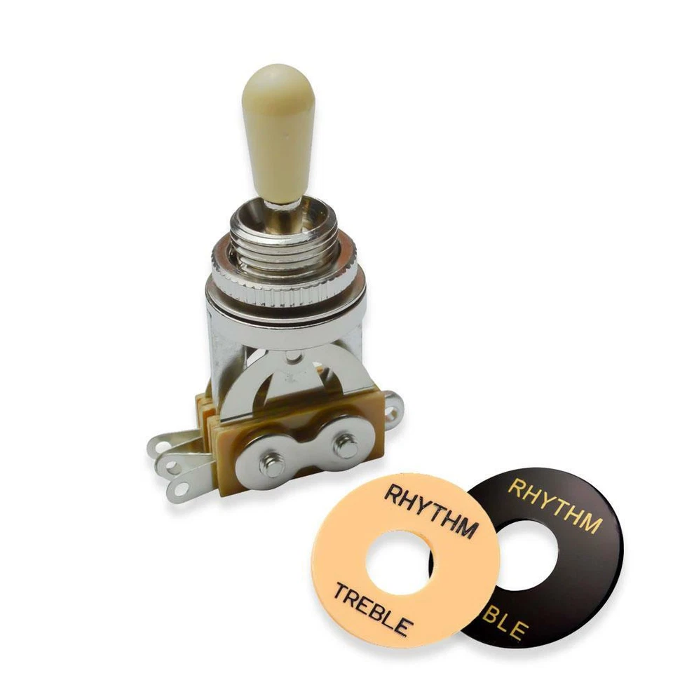 3 Way Short Straight Toggle Switch & Surround  for Les Paul, SG Guitars - Image 1 of 1