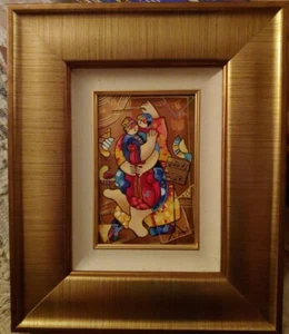 Dorit Levi Tanz unsere Saiten handsigniert verziert auf Holz Kubismus Kunstwerk - Bild 1 von 6