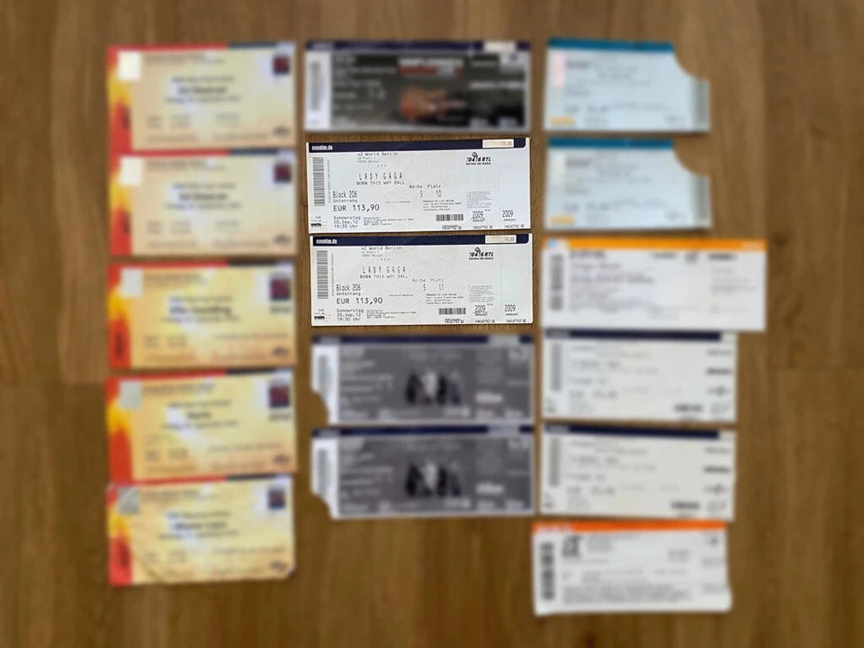 Ed Sheeran, Lady Gaga, Hurts, Ellie Goulding, a-ha, Kings of Leon.. alte Tickets - Bild 1 von 1