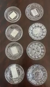 ANTIQUE SANDWICH GLASS CUP PLATES VARIOUS PATTERNS 3.5 INCHES- 8 TOTAL - Picture 1 of 10