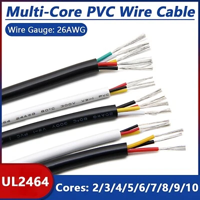 Multi Core PVC Cable 26 AWG 2/3/4/5/6/7/8/9/10 Core Flexible Signal Copper Wire - Image 1 of 4
