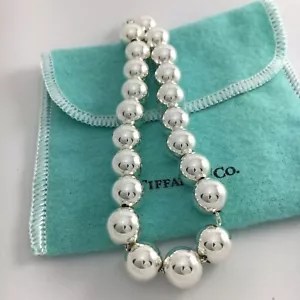 Large 8.5" Tiffany & Co HardWear Ball Bracelet Sterling Silver 10mm Bead - Picture 1 of 8