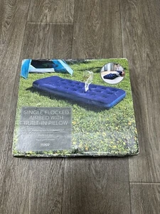 Tesco Single Flocked Airbed With Built In Pillow - New - Picture 1 of 4