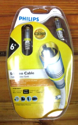 Philips 6ft S-Video Cable M62791 Gold Plated Connectors 24k New in Package  - Image 1 of 2