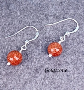 Pendientes de piedra de oro - plata de ley 925 - envueltos en alambre - piedras preciosas - Imagen 1 de 4