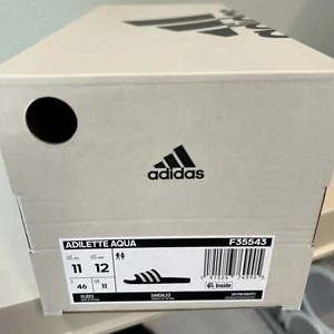 adidas Adilette Aqua Unisex Slides Mens US 11 Core Black Cloud White F35543 - Picture 1 of 7