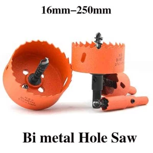 Bi metal Hole Saw 16 mm-250 mm Drill Bit Arbor Pilot Hole Saw Metal Wood Plastic - Picture 1 of 67
