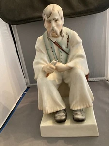 Figura de porcelana húngara estatua Zsolnay Pecs tallador anciano MUY GRANDE 12" - Imagen 1 de 4