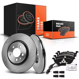 Front Disc Brake Rotors + Brake Pads for Volkswagen Beetle 2000-2010 Golf Jetta - Picture 1 of 8