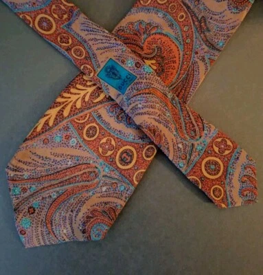 Corbata Gucci De Colección 100% Seda Paisley Multicolor 58" L 3.5" W Foto 1 de 4