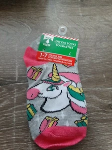 Christmas House Girls Unicorn Socks. Fits shoe size 1-7. New Low cut  - Picture 1 of 5