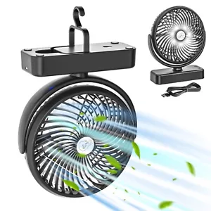 3-Speed Portable Camping Fan with Tent LED Light 50hrs Working time 360 Rotation - Picture 1 of 7