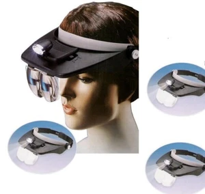 PDR*VISIERA OCCHIALI LENTE LENTI INGRANDIMENTO CON LED TORCIA TESTA FRONTALE - Foto 1 di 1
