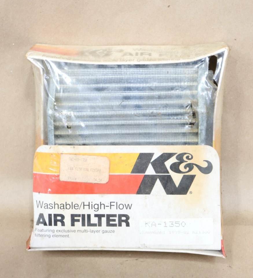 New NOS Open Box 1979-1980 Kawasaki KZ1300 Air Filter K&N KA-135 - Image 1 of 2