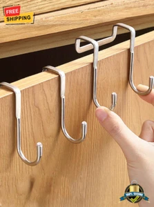1 pc Stainless Steel Over-The-Door Hook - Punch-Free Minimalist Design - Picture 1 of 9