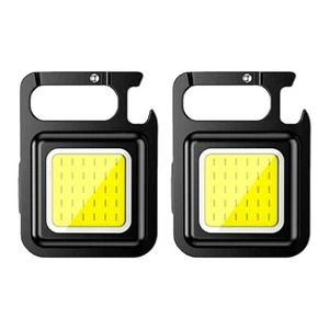 500 mAh COB Mini Linterna Brillante Recargable Llavero Linterna-Paquete de 2 - Imagen 1 de 6