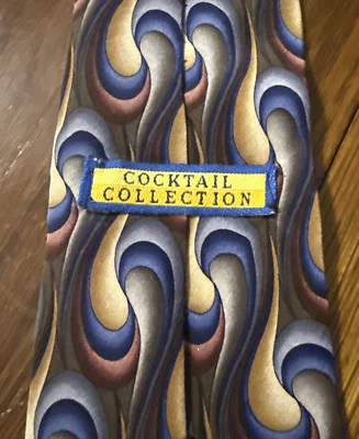 4-Cocktail Collections Silk Tie  (2) Brandy, Scotch, and Margarita 100% silk USA - Image 1 of 4