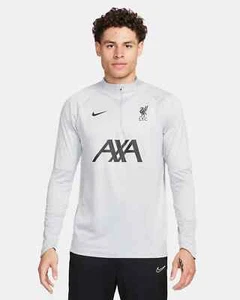 NIKE Liverpool FC Strike 1/4 Zip Drill Top Wolf Gray Black Storm Fit Size L $115 - Picture 1 of 6