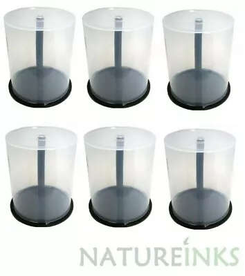 6 x 100 storage capacity CD DVD empty Spindle Tub Cake Box plastic Case Cakebox - Image 1 of 4