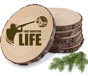 Trap Shooting Life Skeet Trap Clay Shooting Slate  or Wood Coasters Set 4 - Picture 1 of 7