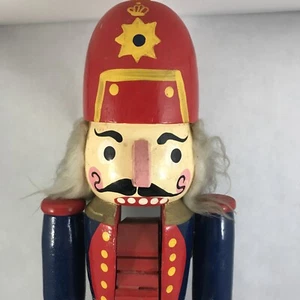 Bambola schiaccianoci in legno dipinto a mano 18 pollici Statuina Decorazione Natalizia Festività - Foto 1 di 18