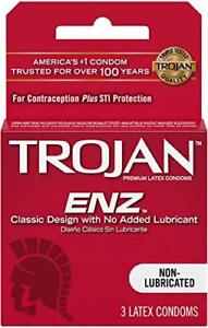 Trojan Regular - Non Lubricated Condoms, 3 Count Pack