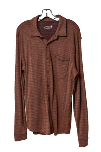 Women's Smart Wool long button up shirt brown in soft merino wool size L