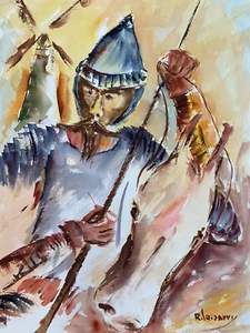 Roberto Irizarry son of Epifanio Fano Irizarry Watercolor Puerto Rico Art Quijot - Picture 1 of 11