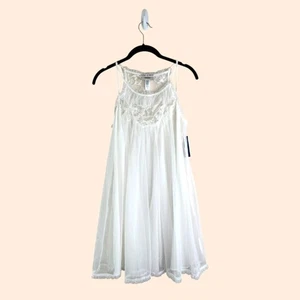 Oscar De La Renta White Sheer Chemise Dress - Picture 1 of 5