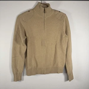 Suéter Lauren Ralph Lauren Tejido Apretado Cremallera Completa Bronceado Para Mujer Pequeño Impecable De Colección - Imagen 1 de 6