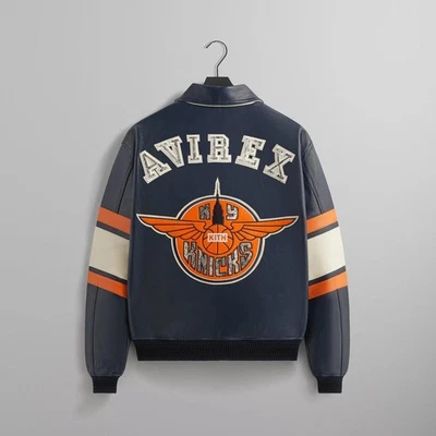 Avirex X KITH New York Knicks Leather Varsity Jacket, Limited Edition Jacket - Image 1 of 4