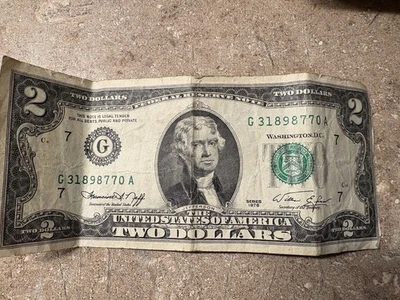 1976 $2 DOLLAR BILL LEGAL TENDER UNITED STATES OF AMERICA - Image 1 of 2