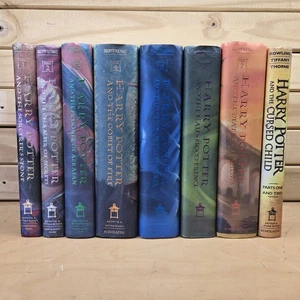 Harry Potter Complete Set Hardcover Books 1-8 1st Edition J.K. Rowling SEE! - Foto 1 di 14