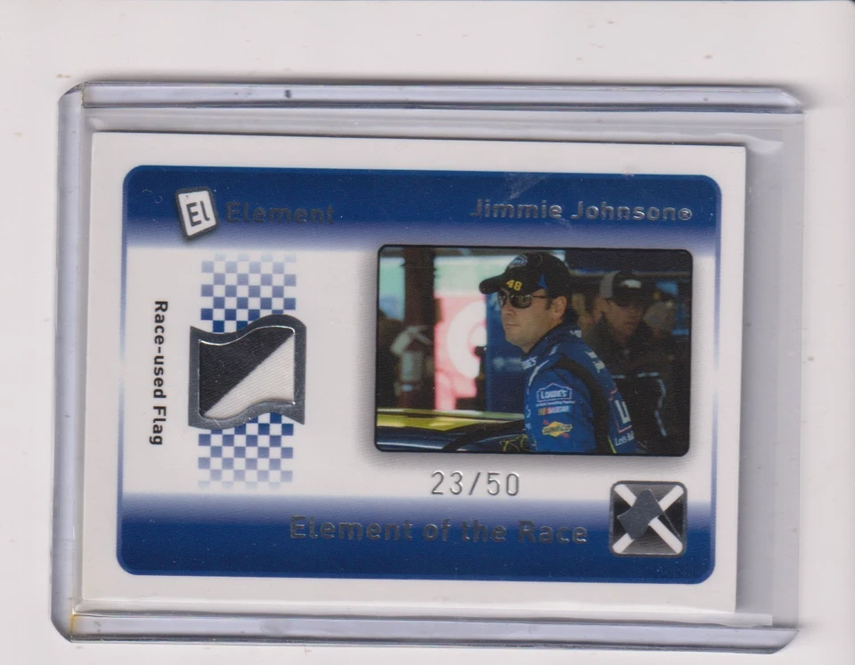 2008 PRESS PASS ELEMENT RACE-USED FLAG JIMMIE JOHNSON 23/50 - Image 1 of 1