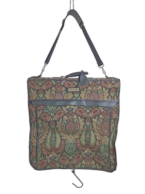 Vintage Jordache Garment Bag Floral Tapestry Shoulder Strap Name Tag Lock - Image 1 of 4