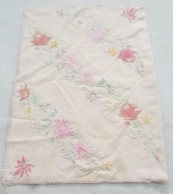Vintage Traditional Floral Hand Embroidered Pillow Cover 53x40cms - Image 1 of 4