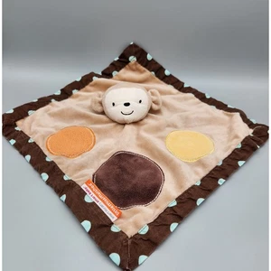 Little Miss Matched Monkey Baby Lovey Sicherheitsdecke braun Crinkle gepunktet - Bild 1 von 13